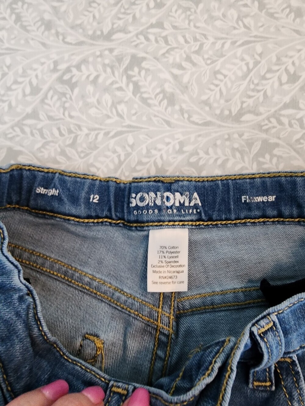Sonoma Goods For Life Straight-Fit Flexwear Denim Jeans, Boys Size 12 - Picture 4 of 7